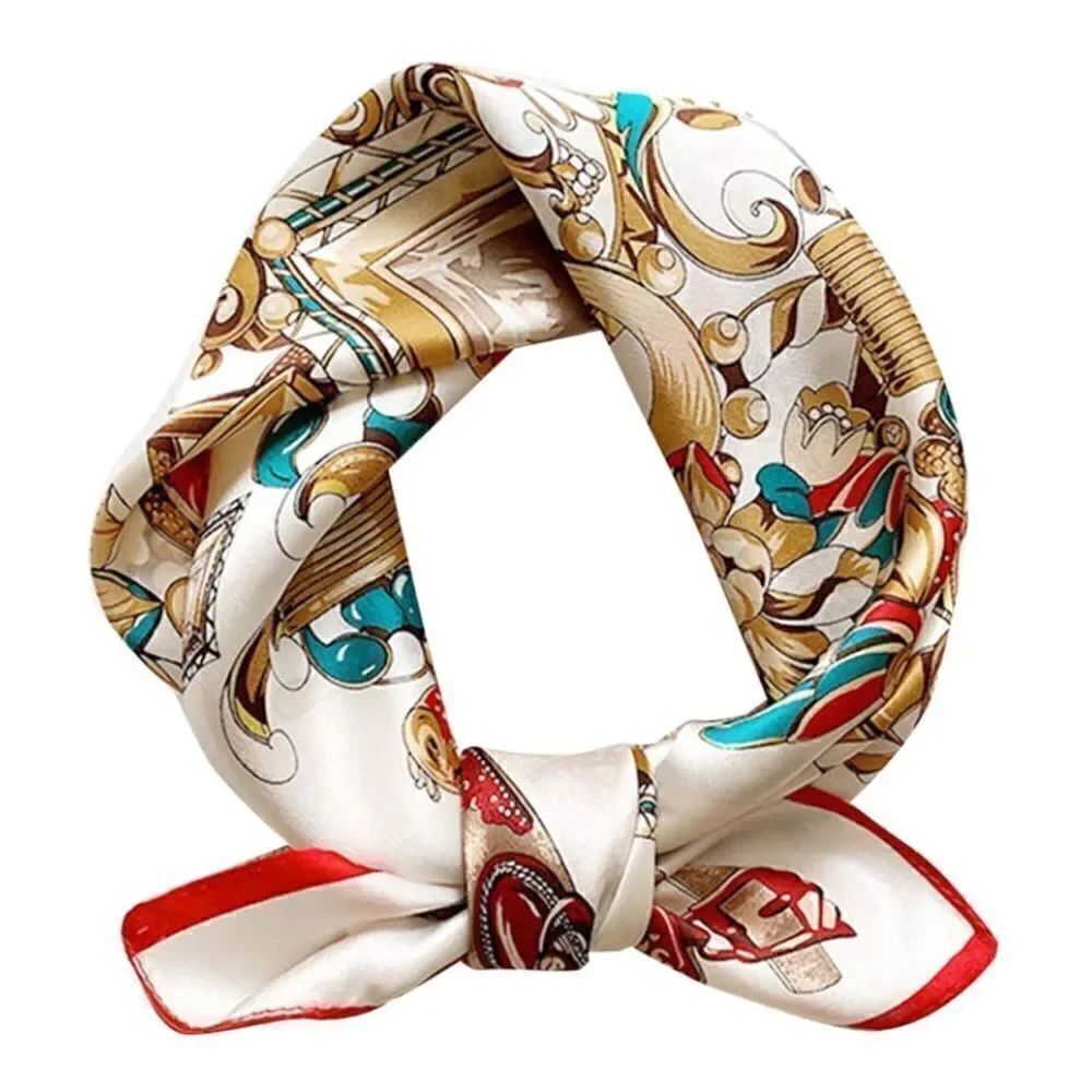 Classic White Mulberry Silk Neck Scarf